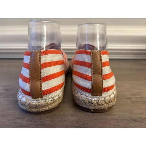 Vionic Valeri Espadrille Flat Shoes Women's 9 Orange White Textile Slip On EUC B - Picture 4 of 8